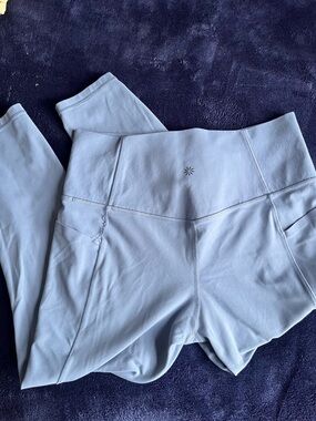 Athleta Light Blue High-Waist 7/8 Length Leggings with Pocket Women's Size Large